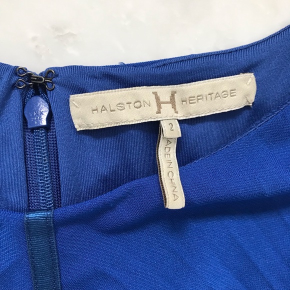 HALSTON HERITAGE size 2 gorgeous blue dress - Picture 3 of 5